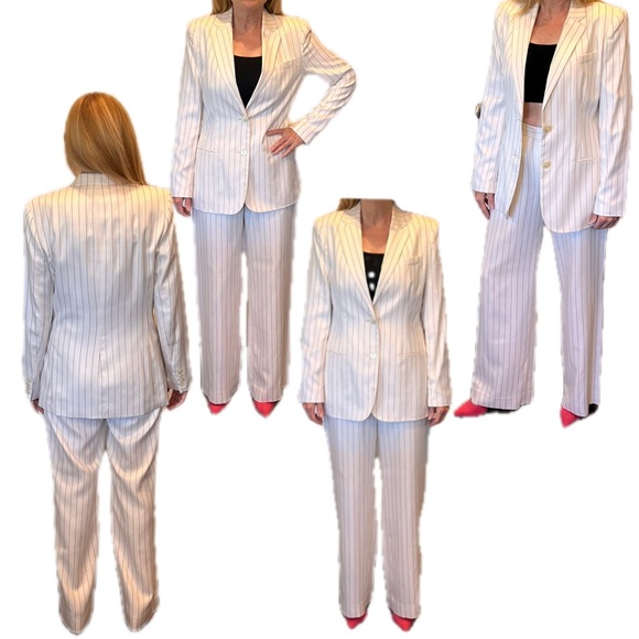 Ralph Lauren Silk Striped Suit Size 4 Old Money - Picture 11 of 16